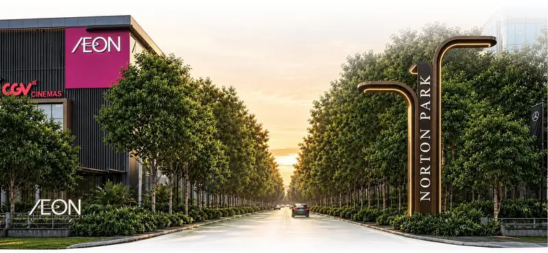 Lối vào Norton Park cạnh AEON Mall