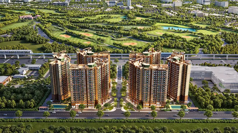 Toàn khu Norton Park nhìn về sân golf Sông Bé