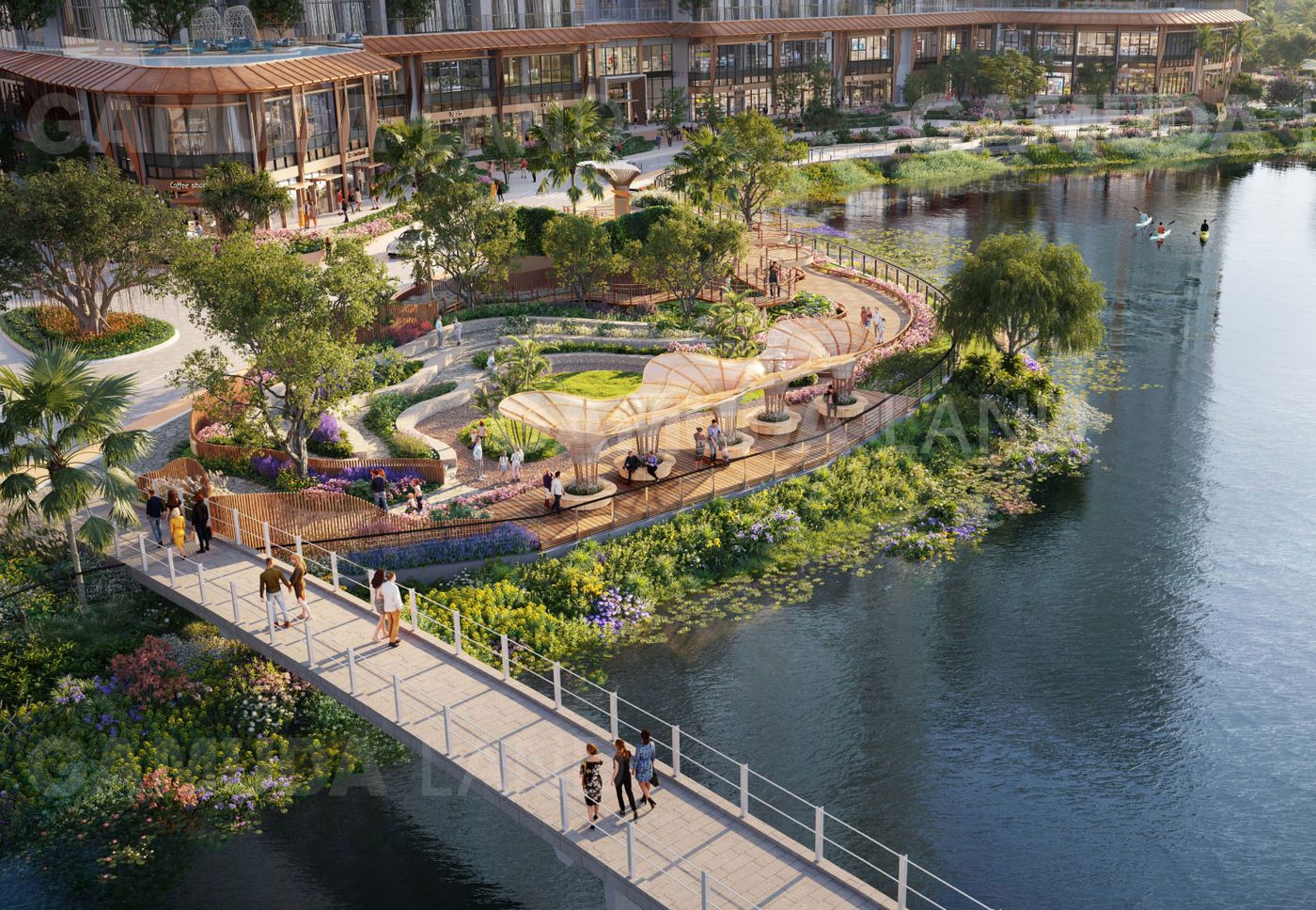 Phối cảnh khu tiện ích trung tâm dự án Eaton Park