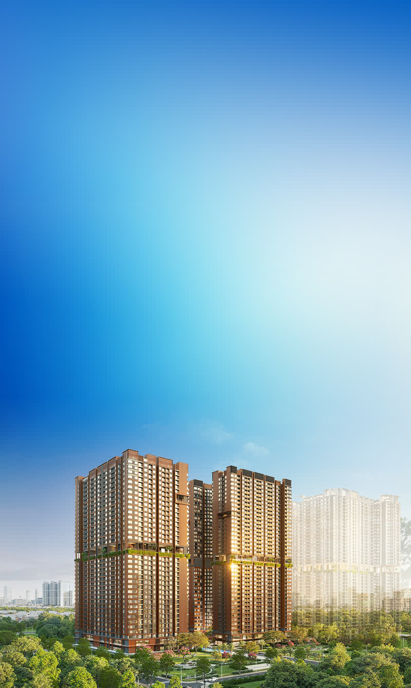 Phối cảnh tháp Monrei Saigon dưới nền trời xanh