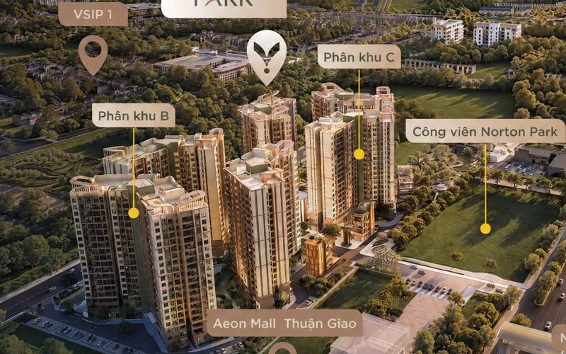 Norton Park cạnh AEON Mall Thuận Giao và khu công nghiệp VSIP 1