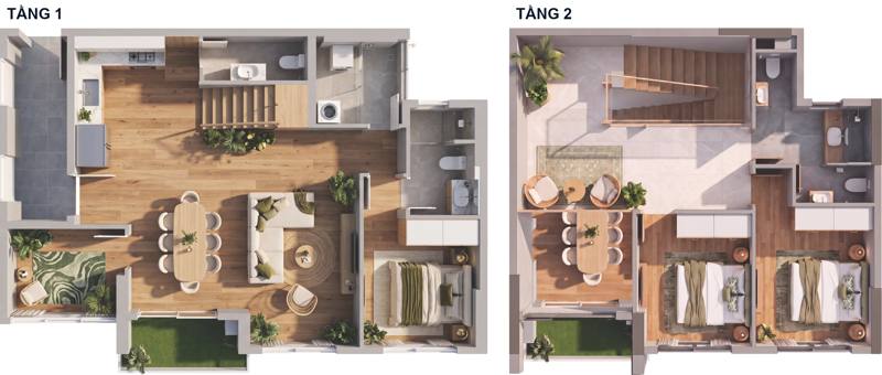 Mặt bằng căn hộ Norton Park Duplex D2.1c 156,07 m²